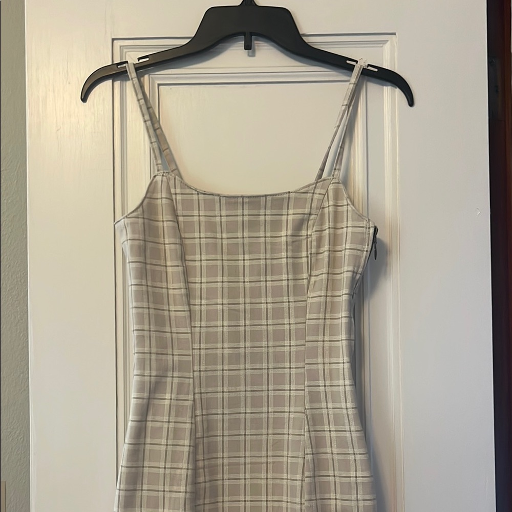 H&M Cream Checkered Top